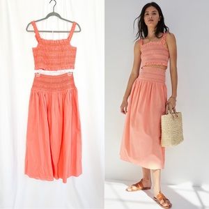 Anthropologie Smocked Skirt Set
